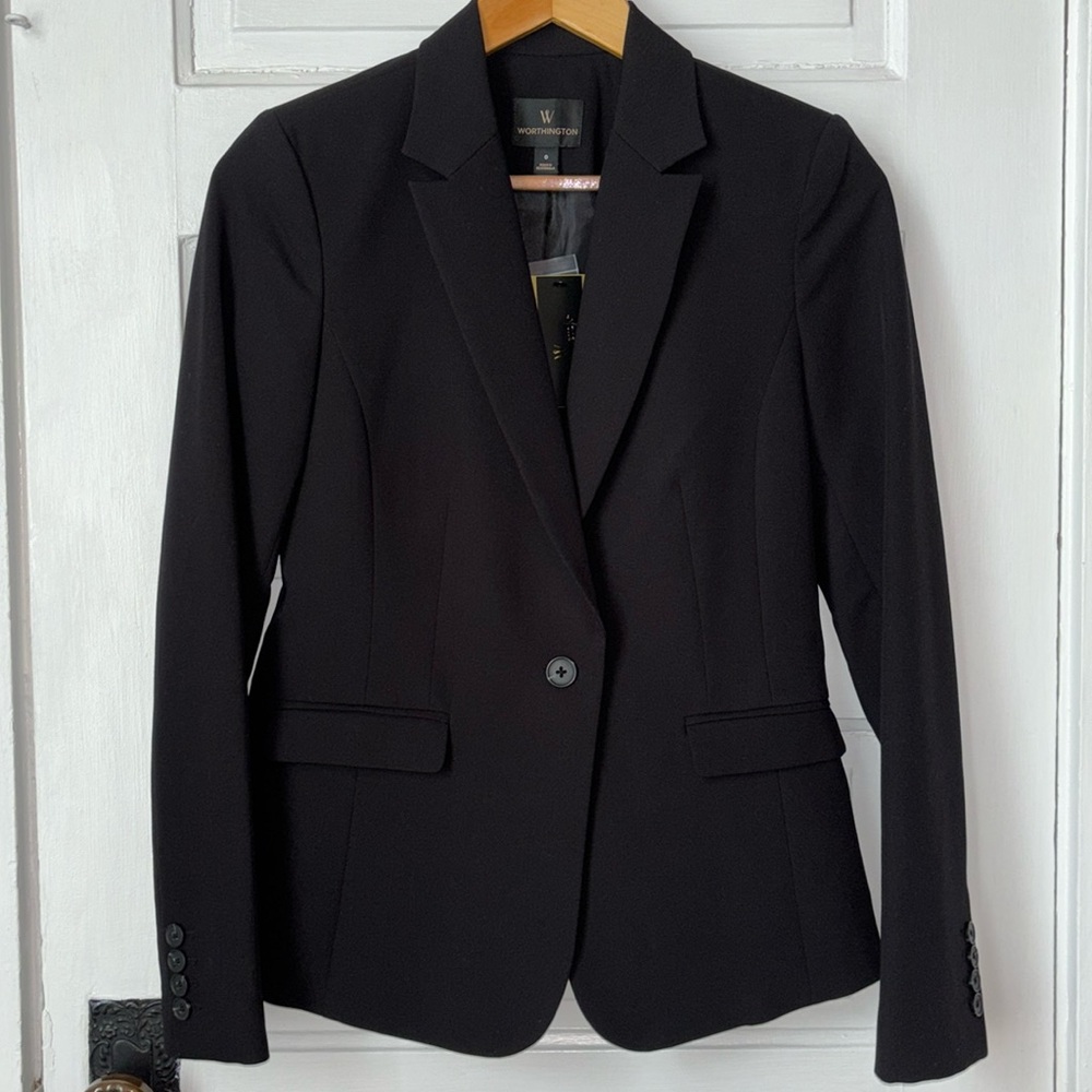 WORTHINGTON BLACK FITTWD BLAZER JACKET NWT